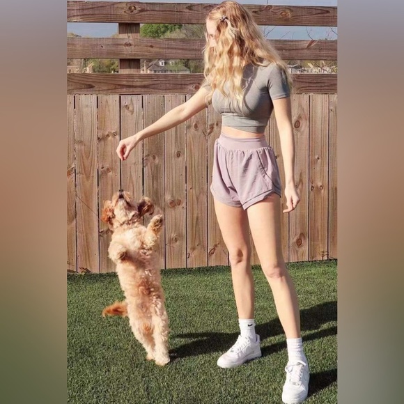 NWT J.ING Activewear Violet Purple Double Layer Running Exercise Shorts - Picture 3 of 4